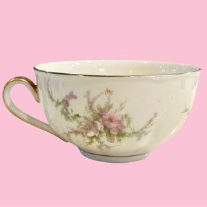 Vintage Thomas Haviland New York Tea Cup, Rosalinde Pattern, Rose Floral Detail